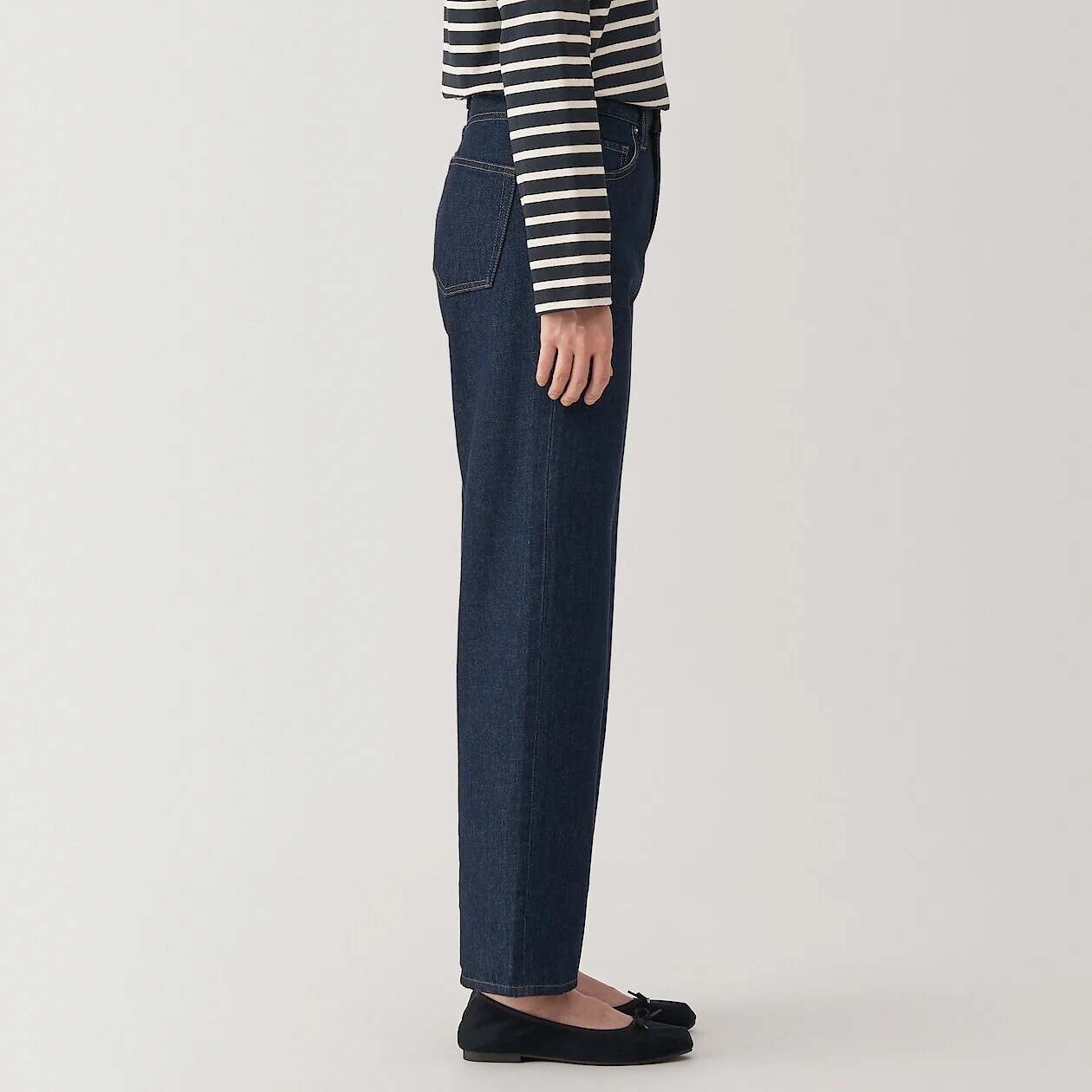 Kapok Blend Denim Straight Pants - Image 3