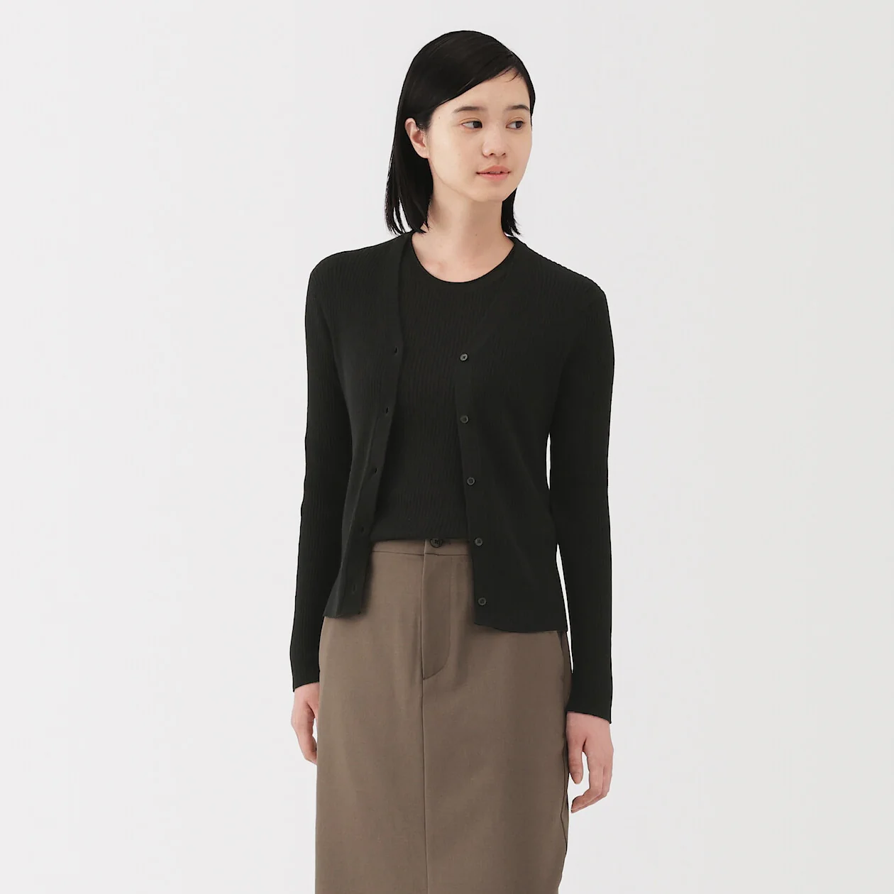 Lyocell Blend V-Neck Cardigan