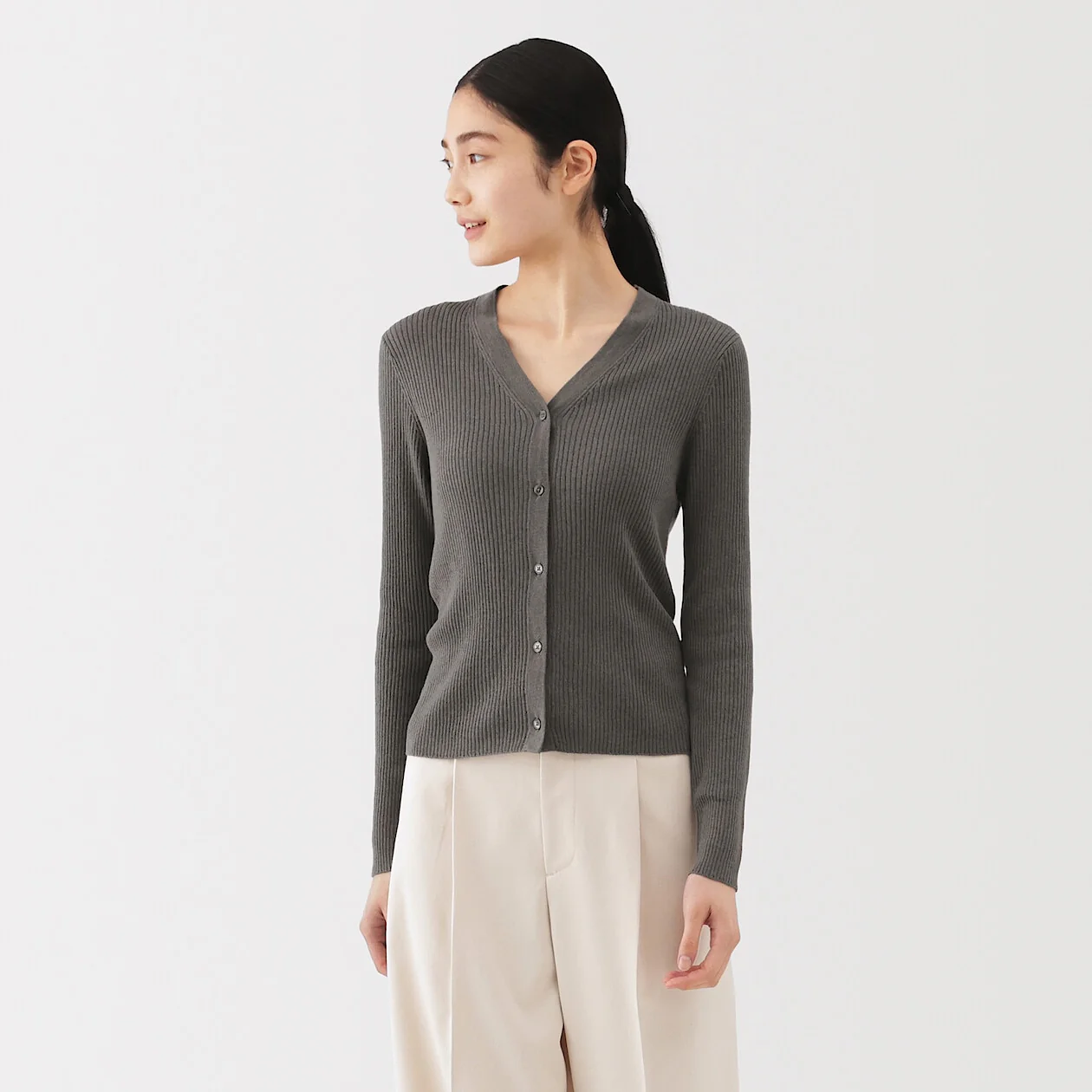 Lyocell Blend V-Neck Cardigan - Image 12