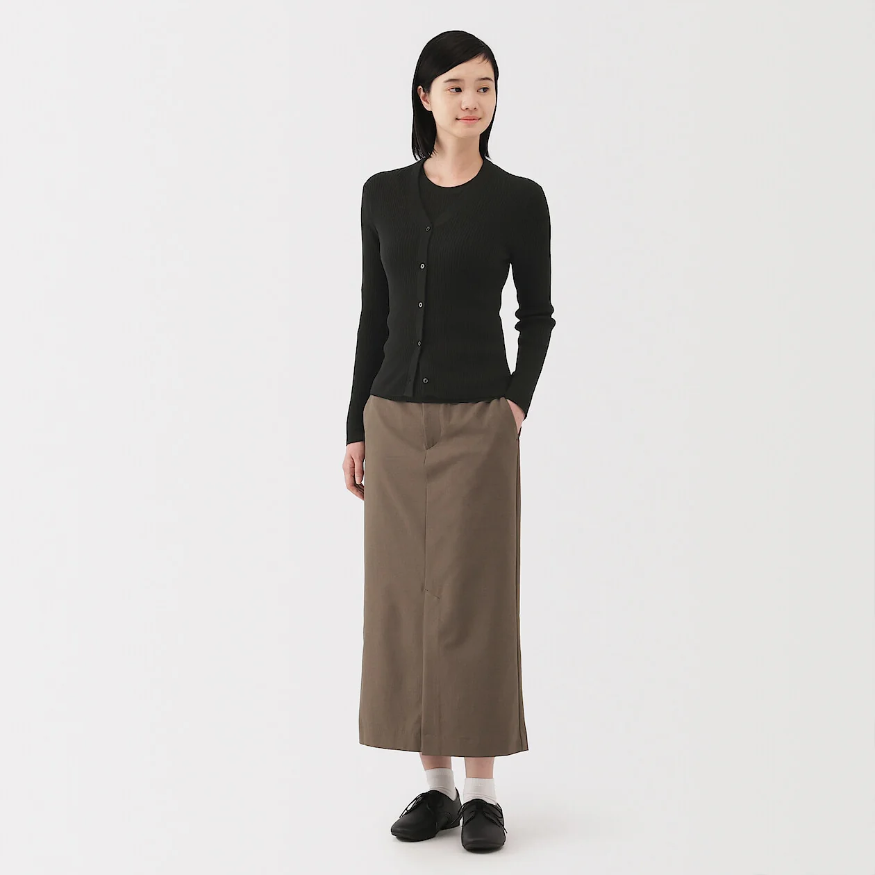 Lyocell Blend V-Neck Cardigan - Image 2