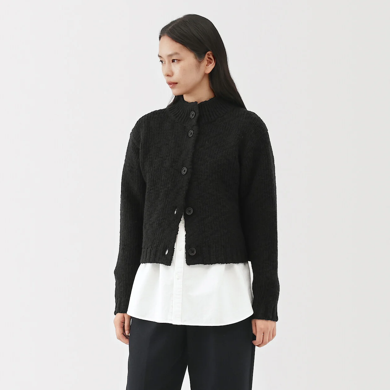 Merino Wool Low-Gauge Short Cardigan - Image 13