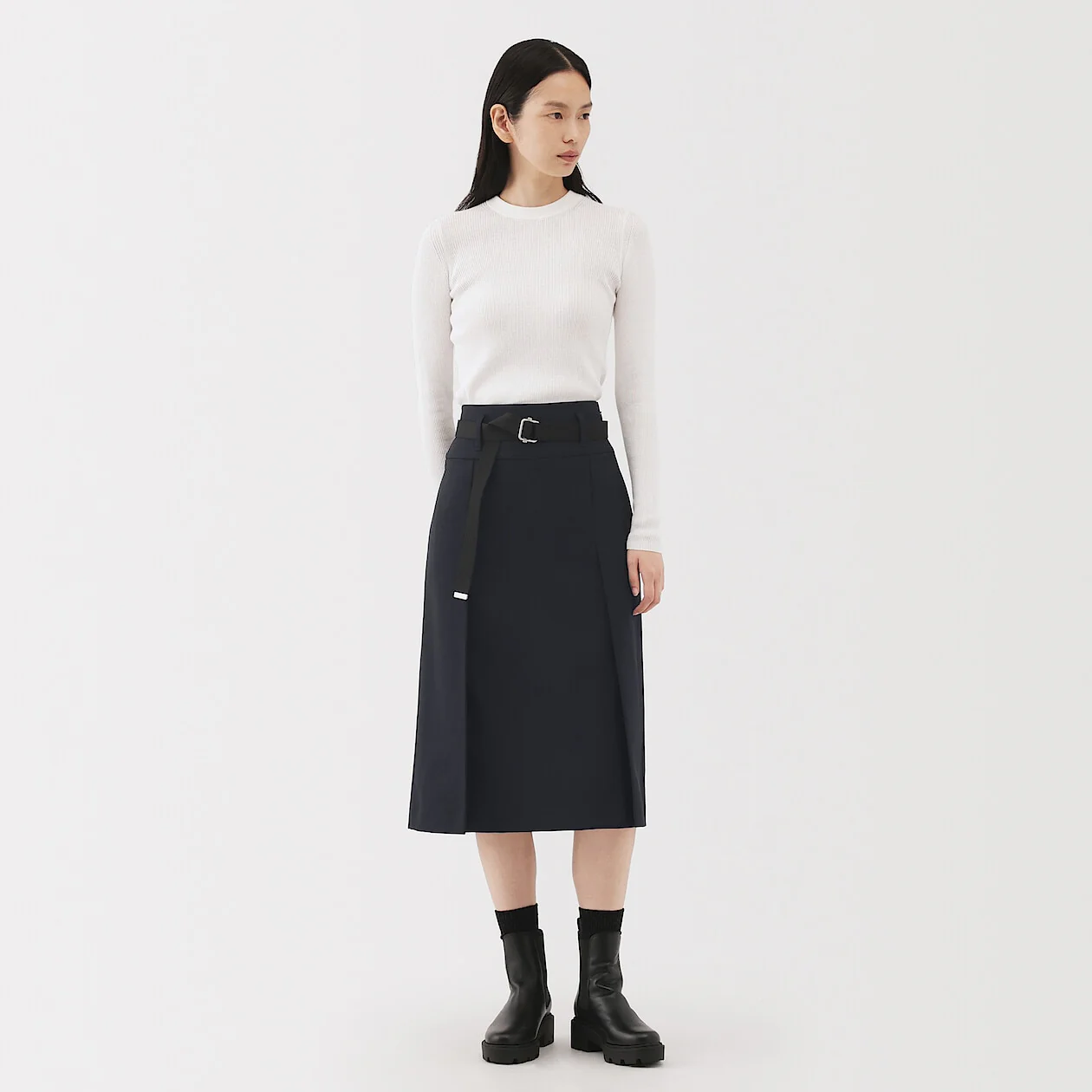 Midi Skirt with Belt Loops - Image 2