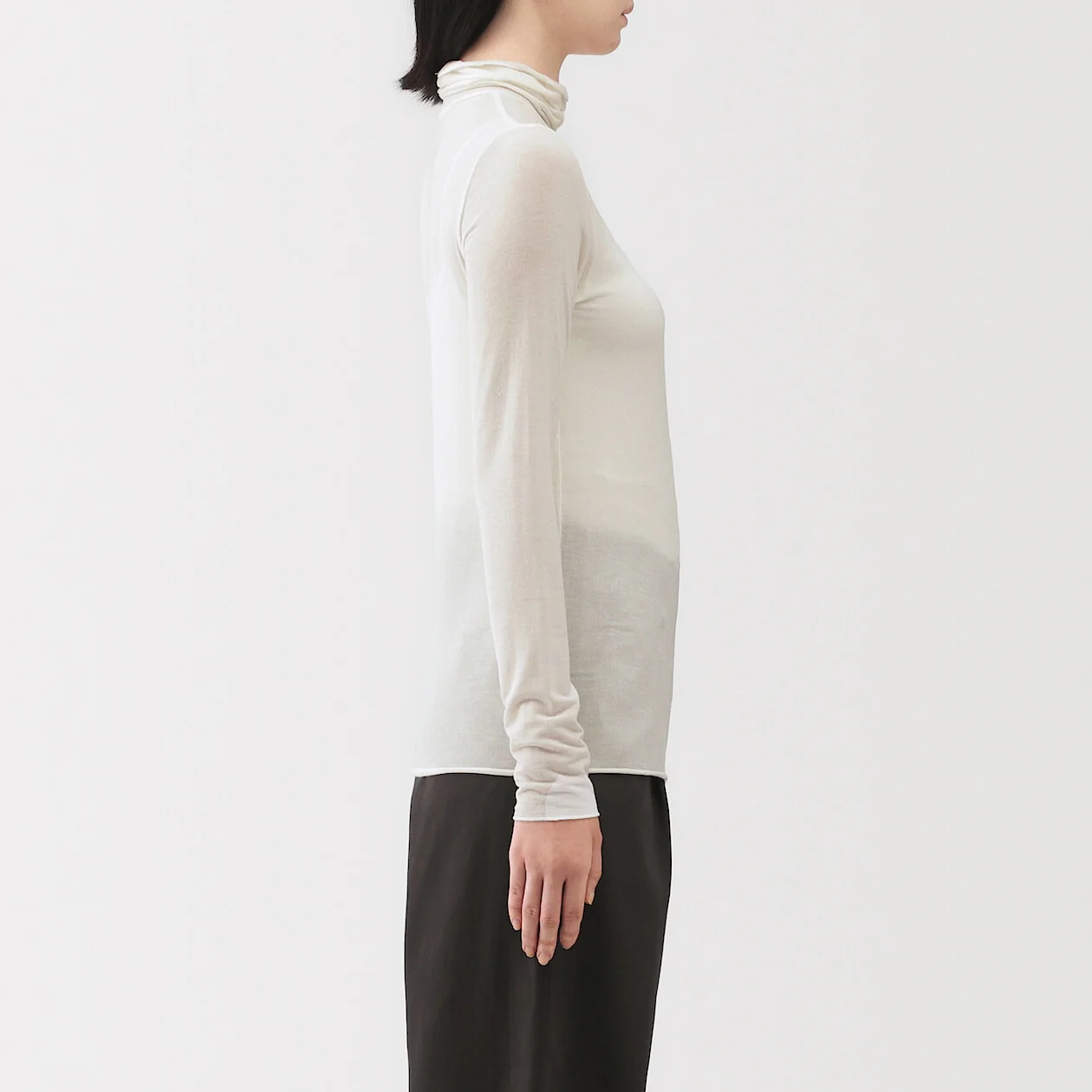 Sheer Turtleneck Long Sleeve T-Shirt - Image 12