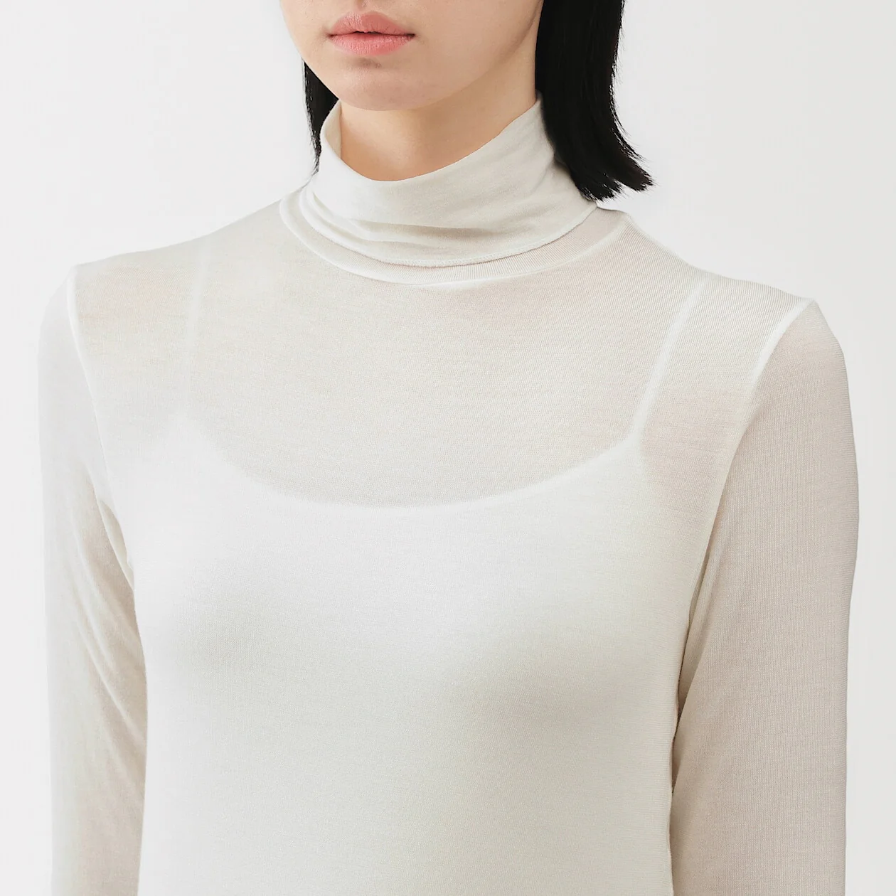 Sheer Turtleneck Long Sleeve T-Shirt - Image 15