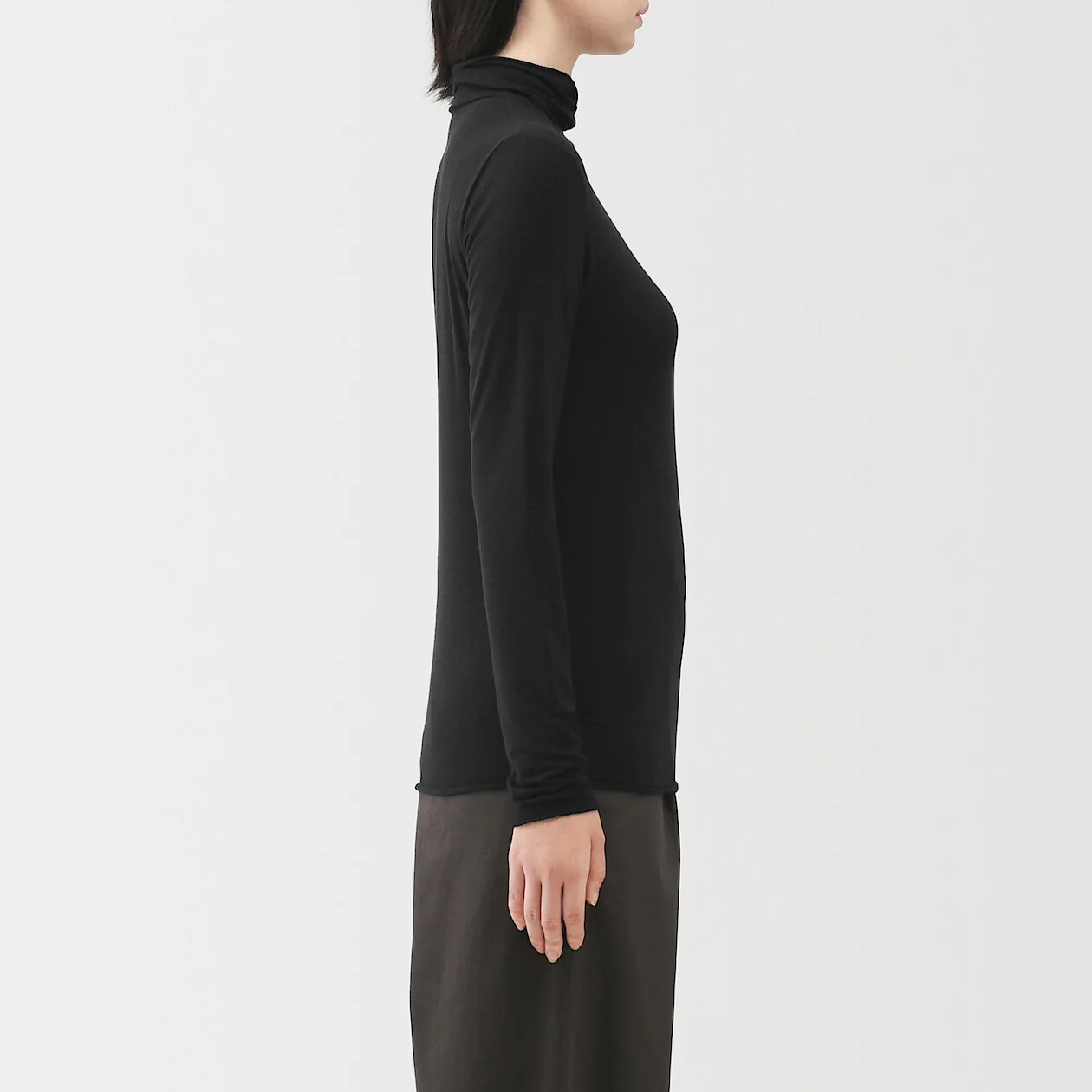 Sheer Turtleneck Long Sleeve T-Shirt - Image 3