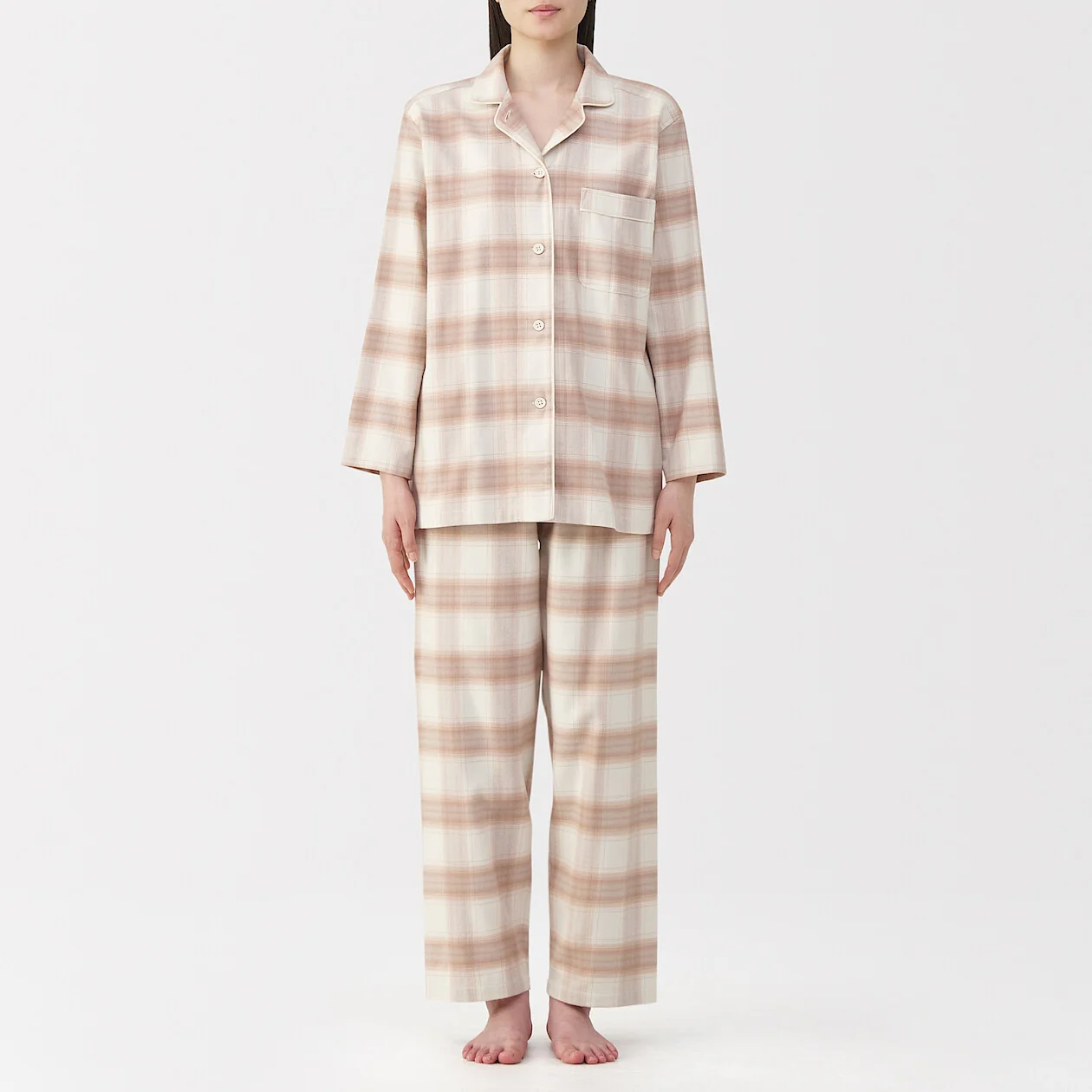 Side Seamless Flannel Long Sleeve Pyjamas - Image 57