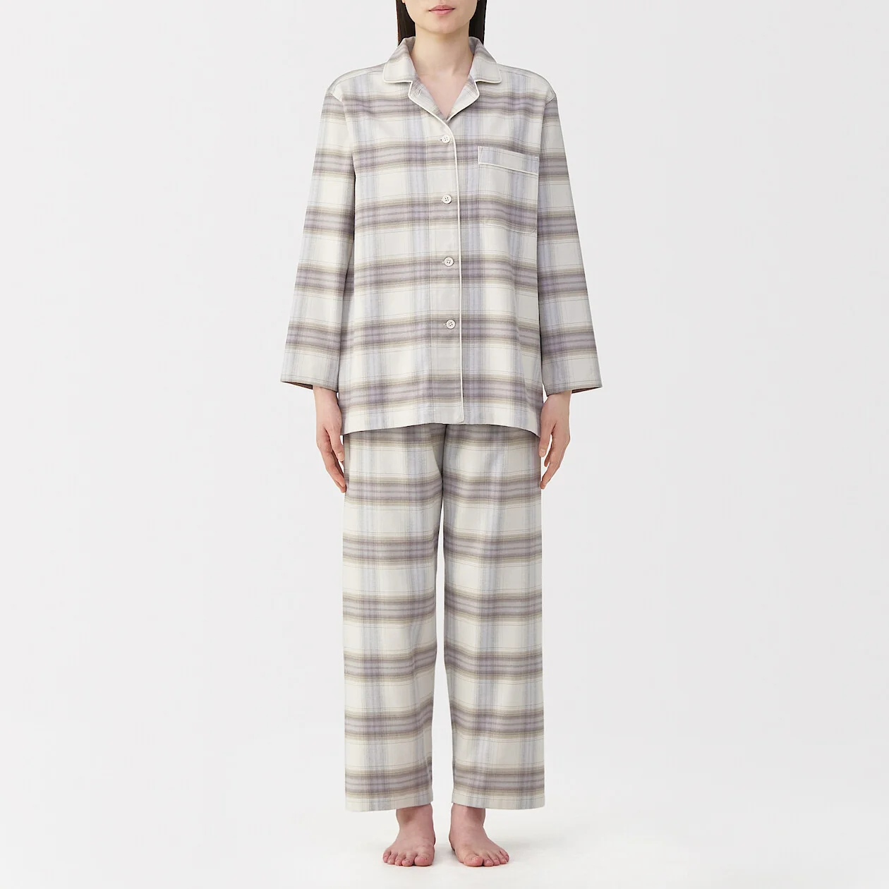 Side Seamless Flannel Long Sleeve Pyjamas - Image 79