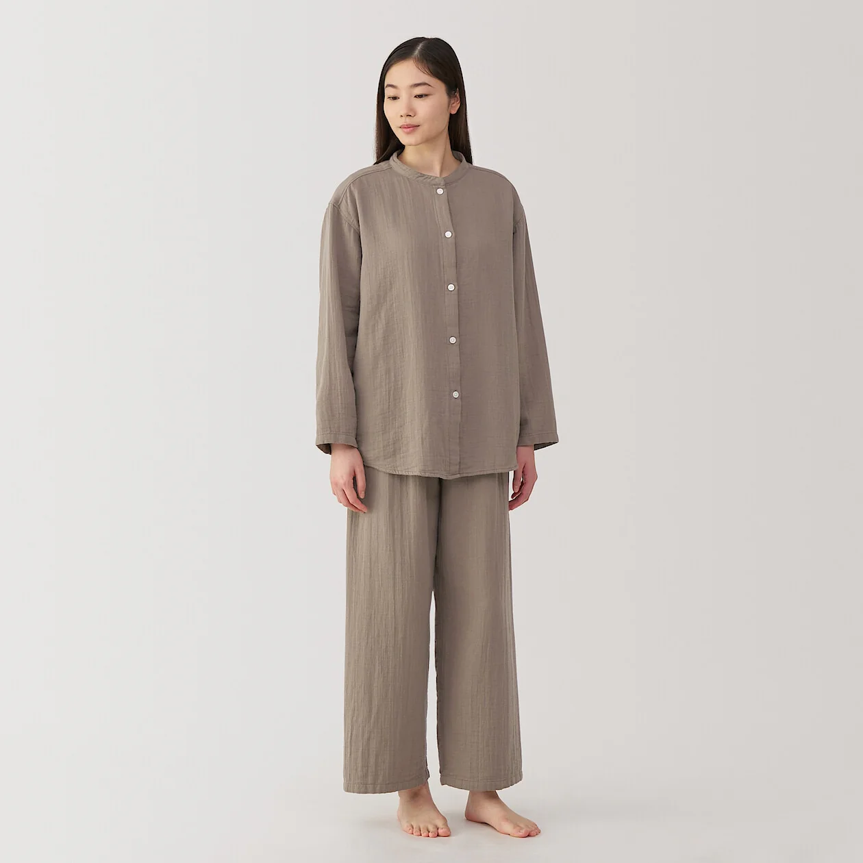 Side Seamless Gauze Long Sleeve Pyjamas - Image 21