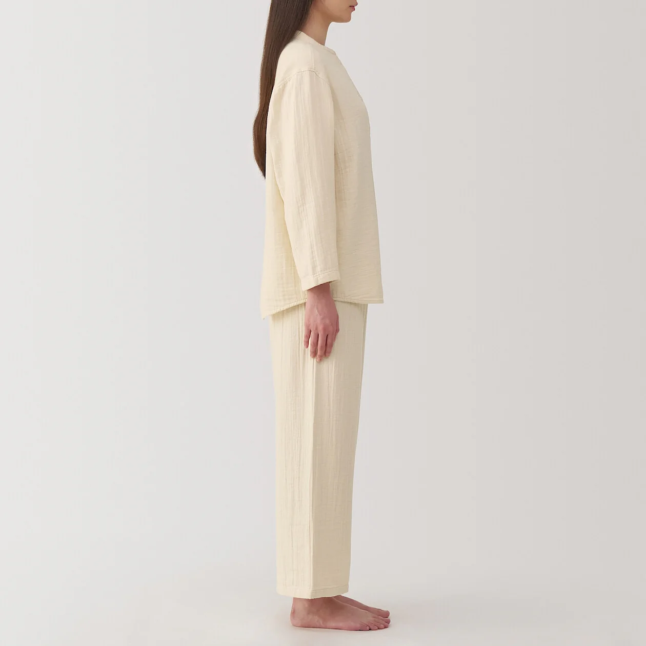 Side Seamless Gauze Long Sleeve Pyjamas - Image 3