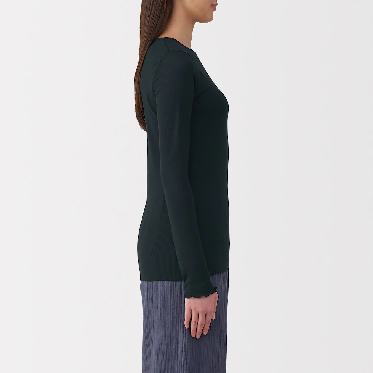 Silk Blend Sheer Long Sleeve T-Shirt - Image 11