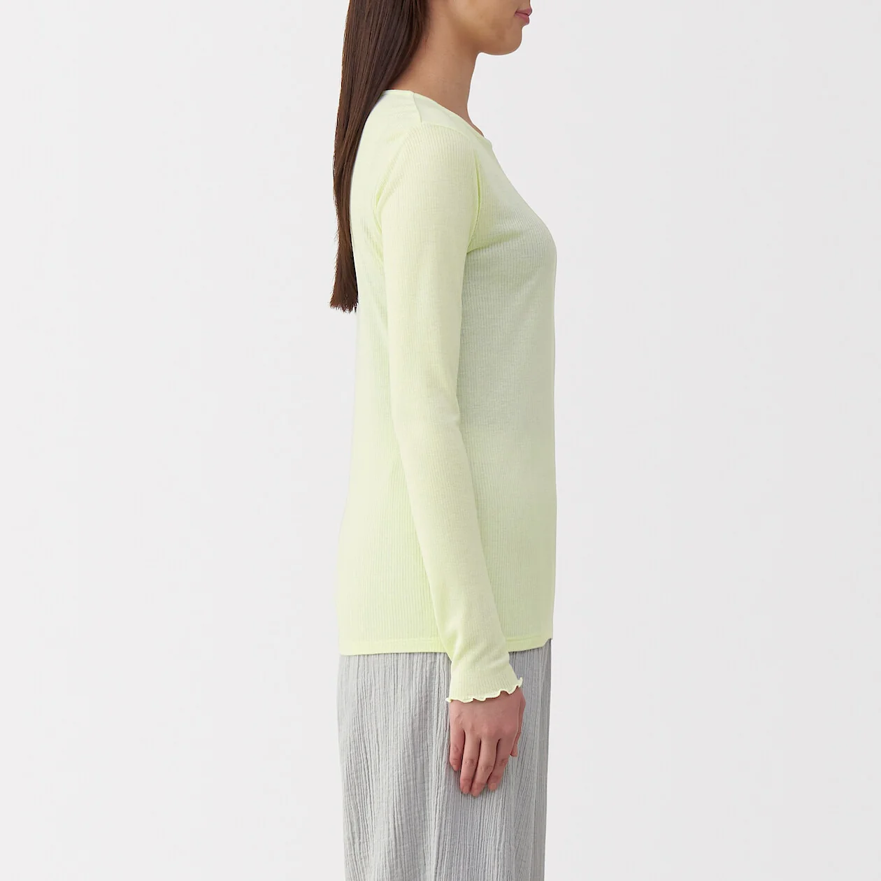 Silk Blend Sheer Long Sleeve T-Shirt - Image 19