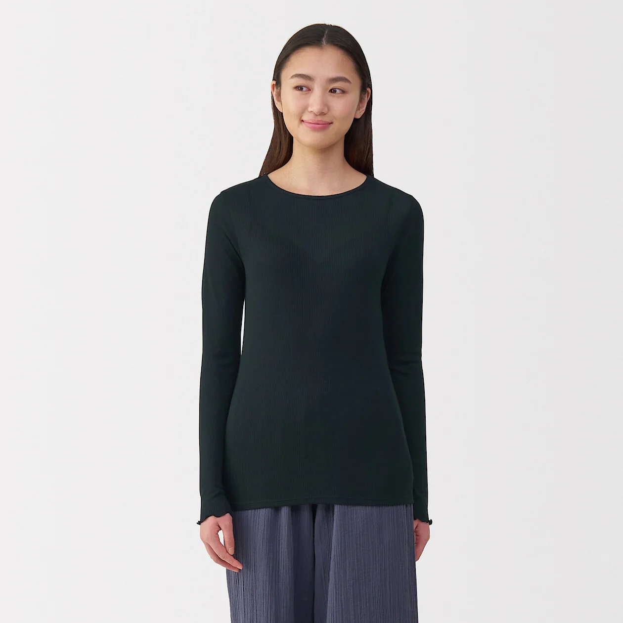 Silk Blend Sheer Long Sleeve T-Shirt - Image 9