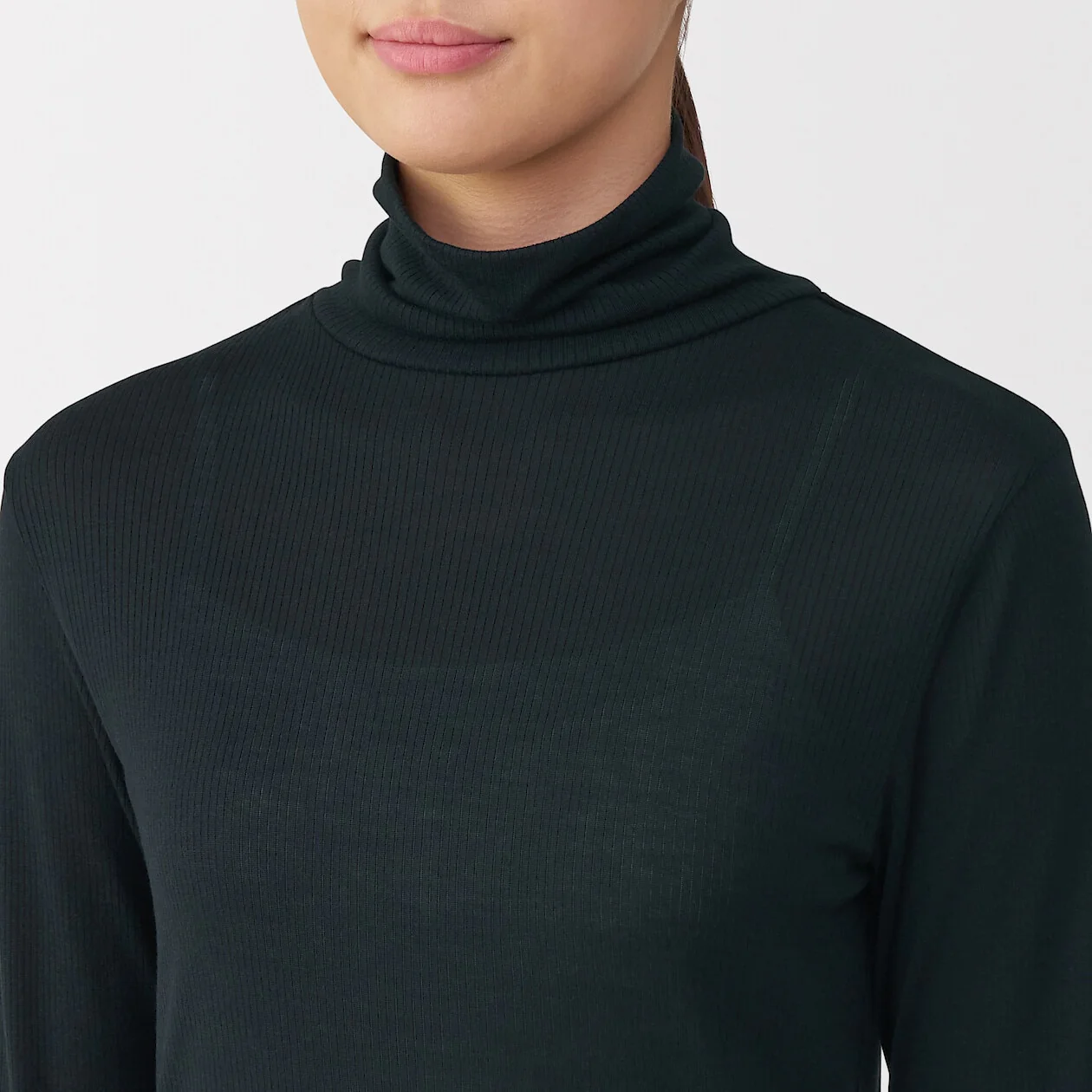 Silk Blend Sheer Turtleneck Long Sleeve T-Shirt - Image 23