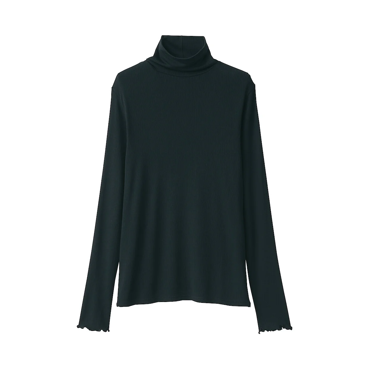 Silk Blend Sheer Turtleneck Long Sleeve T-Shirt - Image 25
