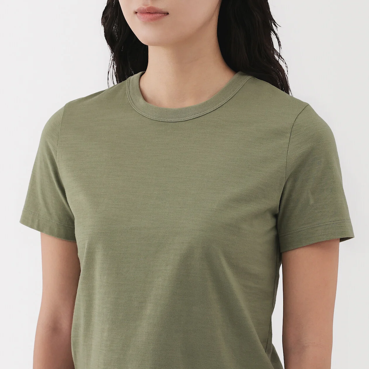 Slub Jersey Crewneck Short Sleeve Cropped T-Shirt - Image 12
