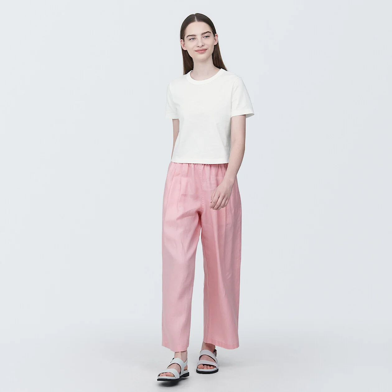 Slub Jersey Crewneck Short Sleeve Cropped T-Shirt - Image 16