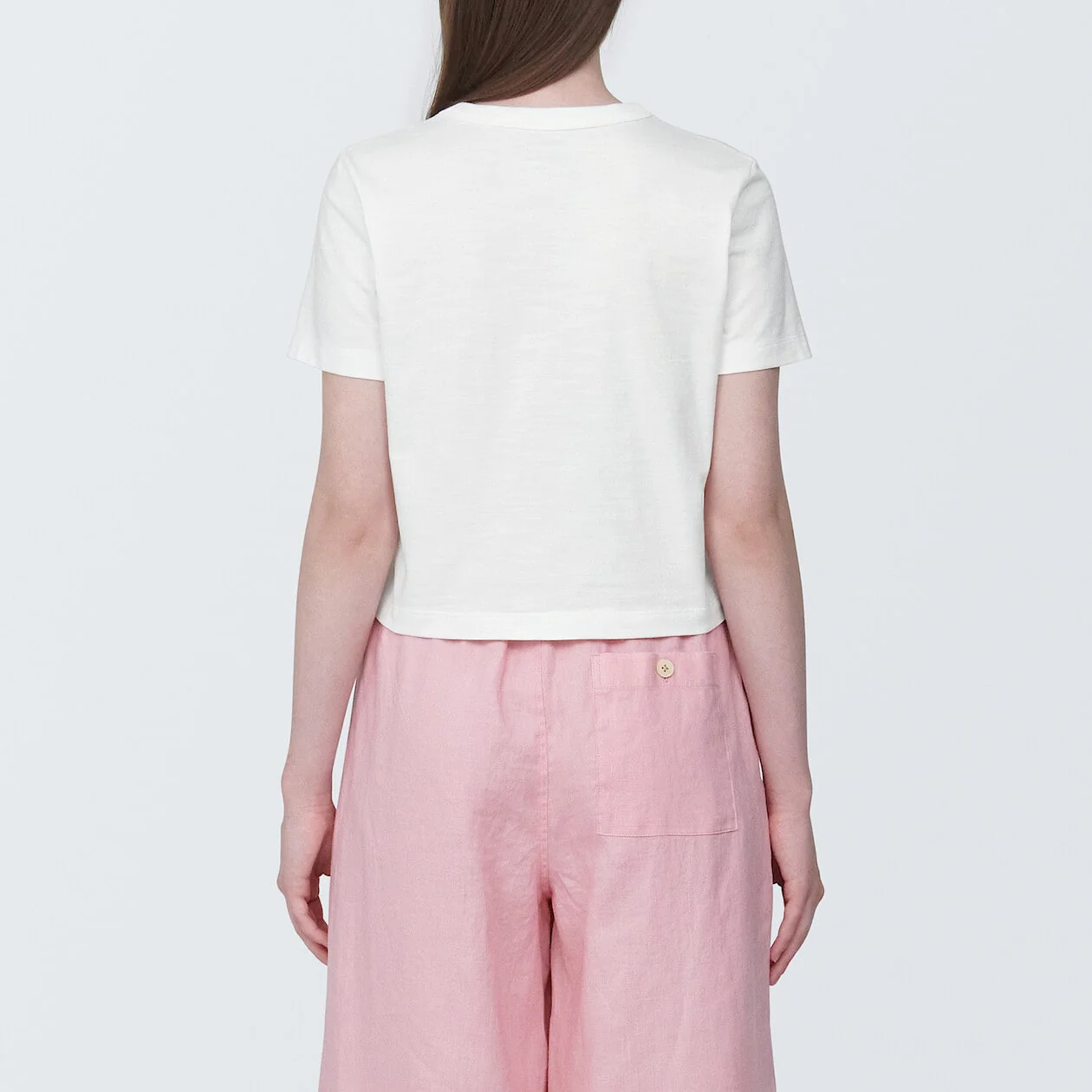 Slub Jersey Crewneck Short Sleeve Cropped T-Shirt - Image 18