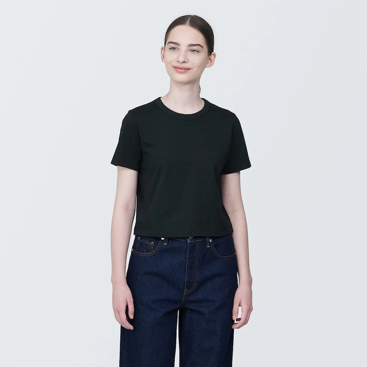Slub Jersey Crewneck Short Sleeve Cropped T-Shirt - Image 22