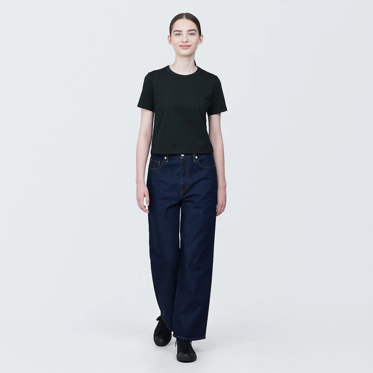 Slub Jersey Crewneck Short Sleeve Cropped T-Shirt - Image 23