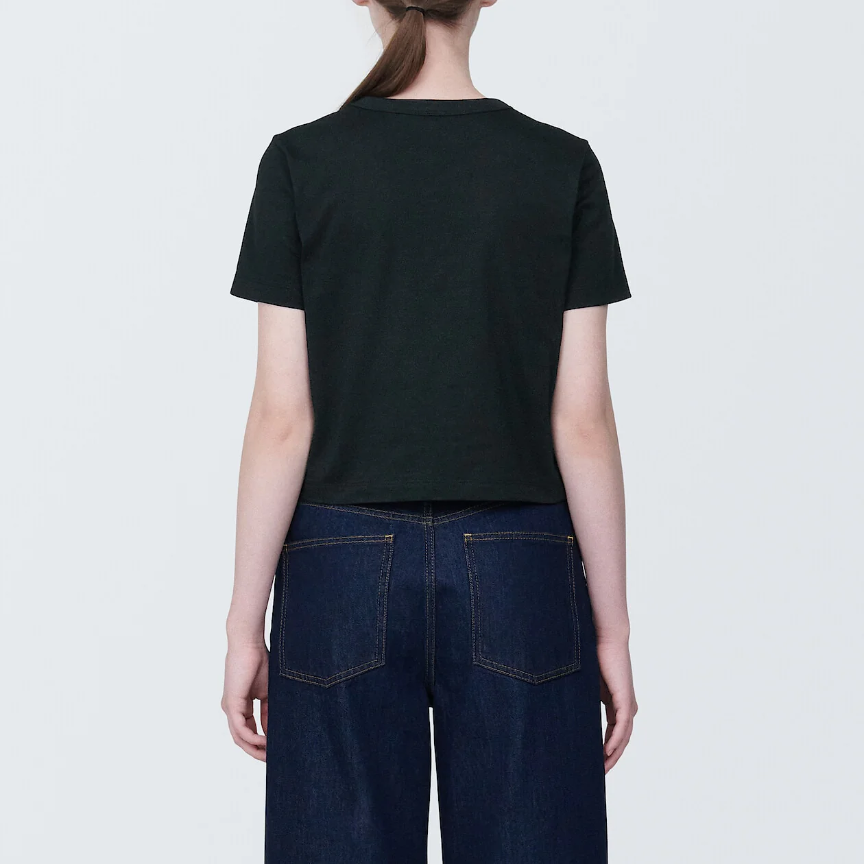 Slub Jersey Crewneck Short Sleeve Cropped T-Shirt - Image 25