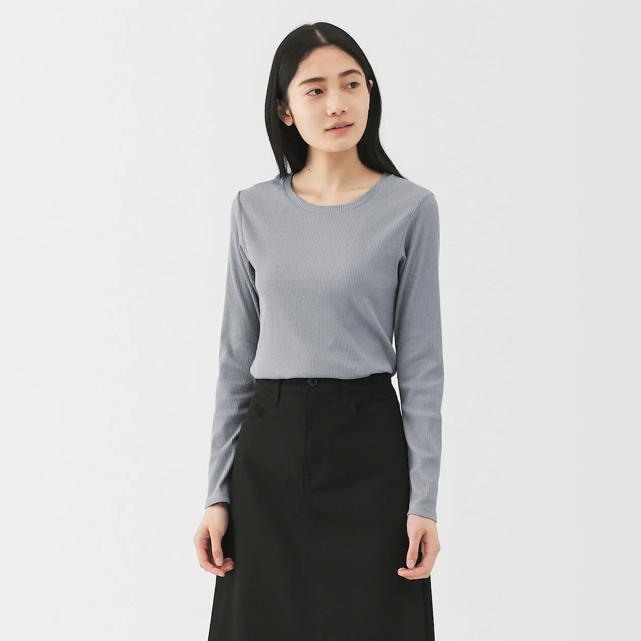 Smooth Ribbed Long Sleeve T-Shirt - Image 21