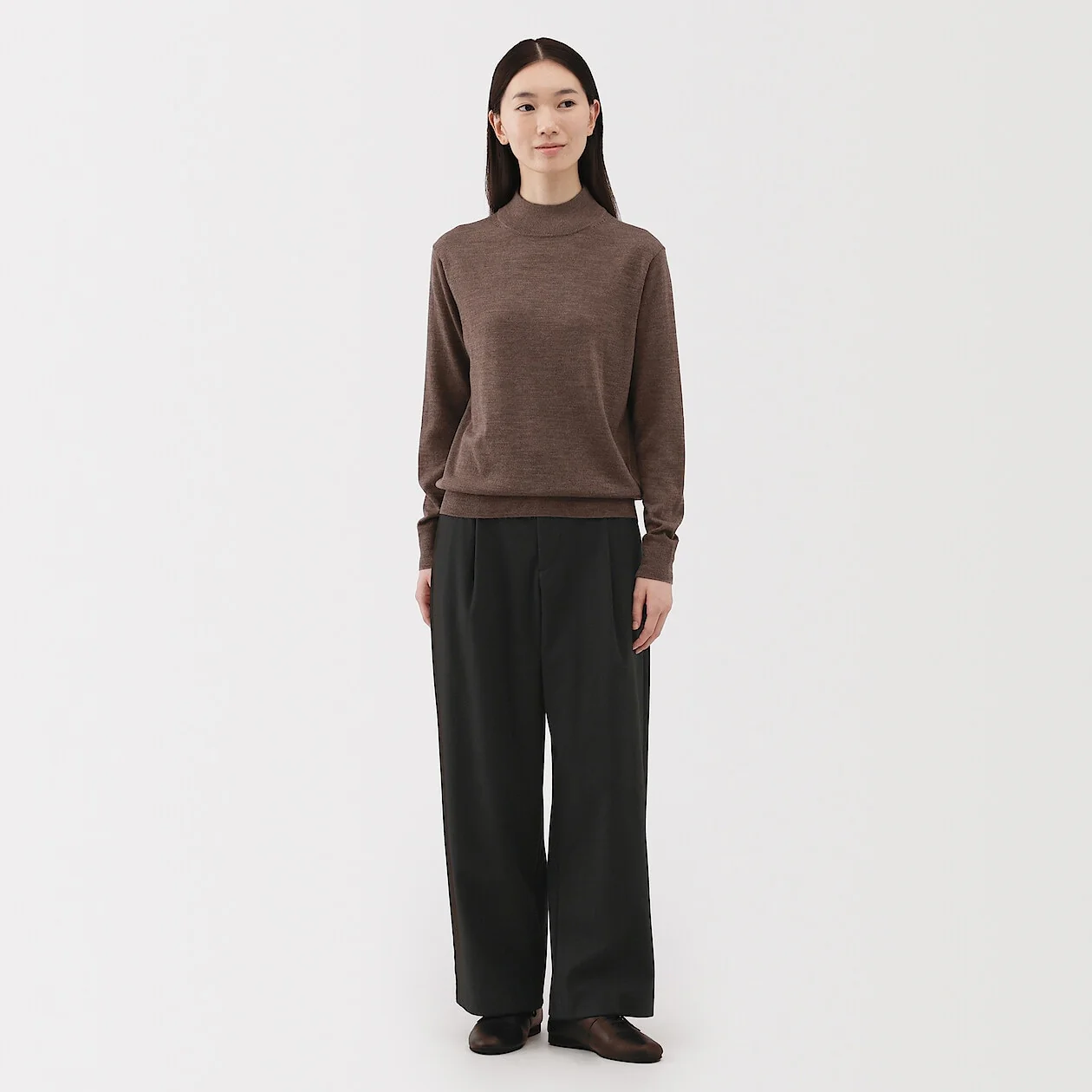 Stretch Brushed Pleated Wide Pants - Image 12