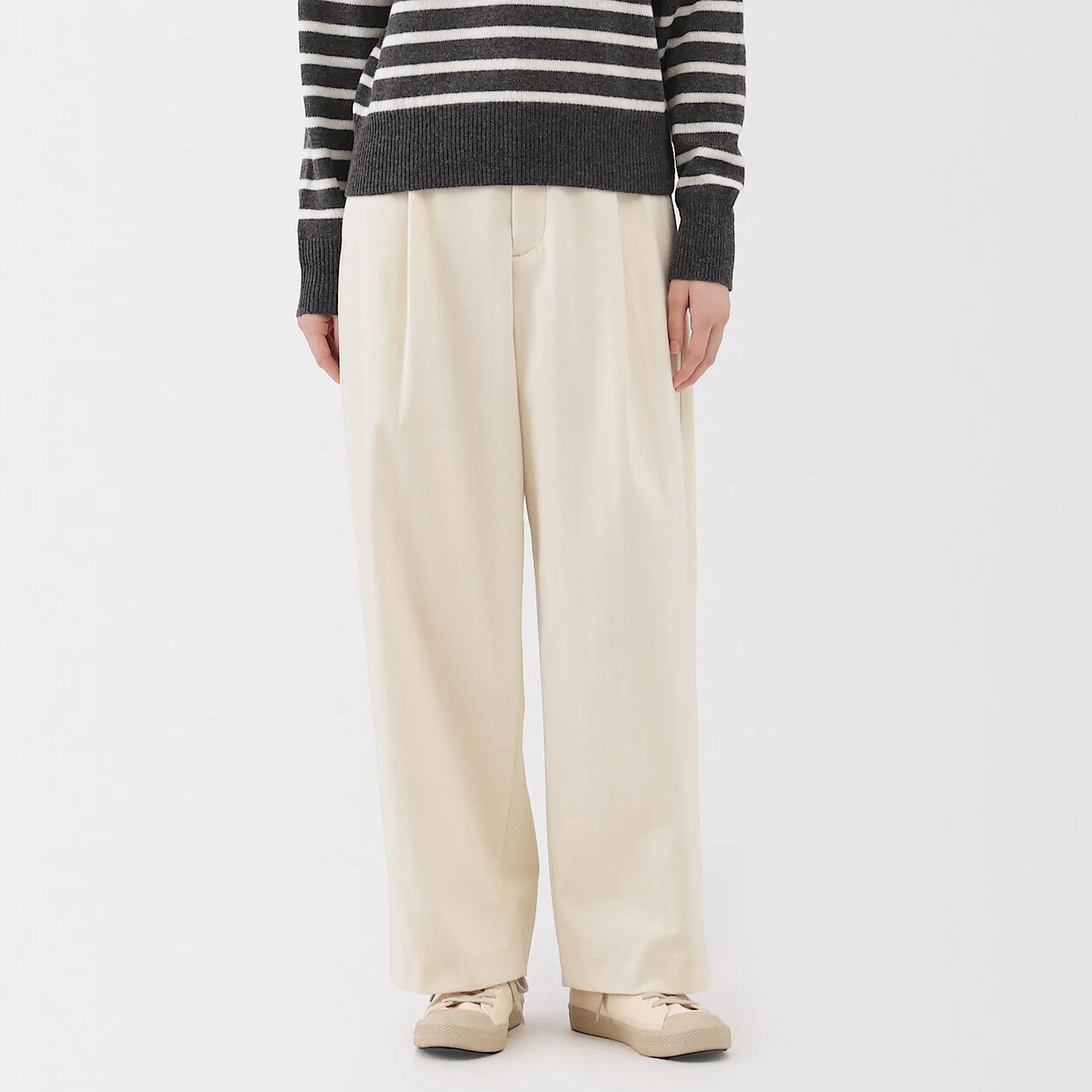 Stretch Brushed Pleated Wide Pants - Image 16