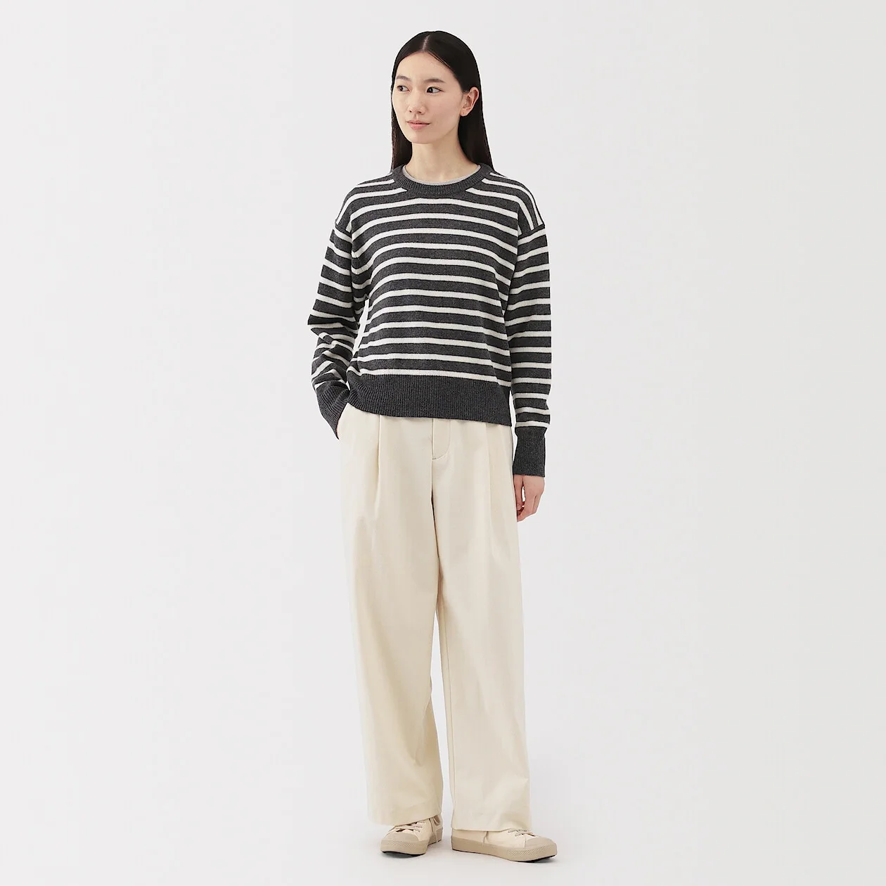Stretch Brushed Pleated Wide Pants - Image 17