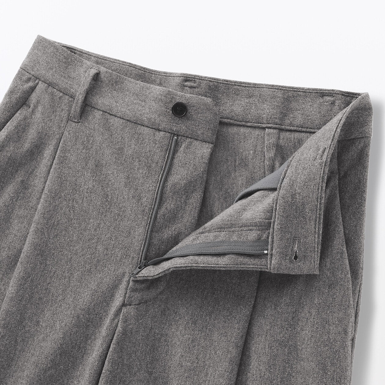 Stretch Brushed Pleated Wide Pants - Image 7