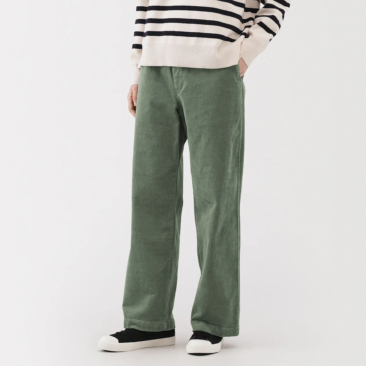 Stretch Corduroy Easy Straight Pants