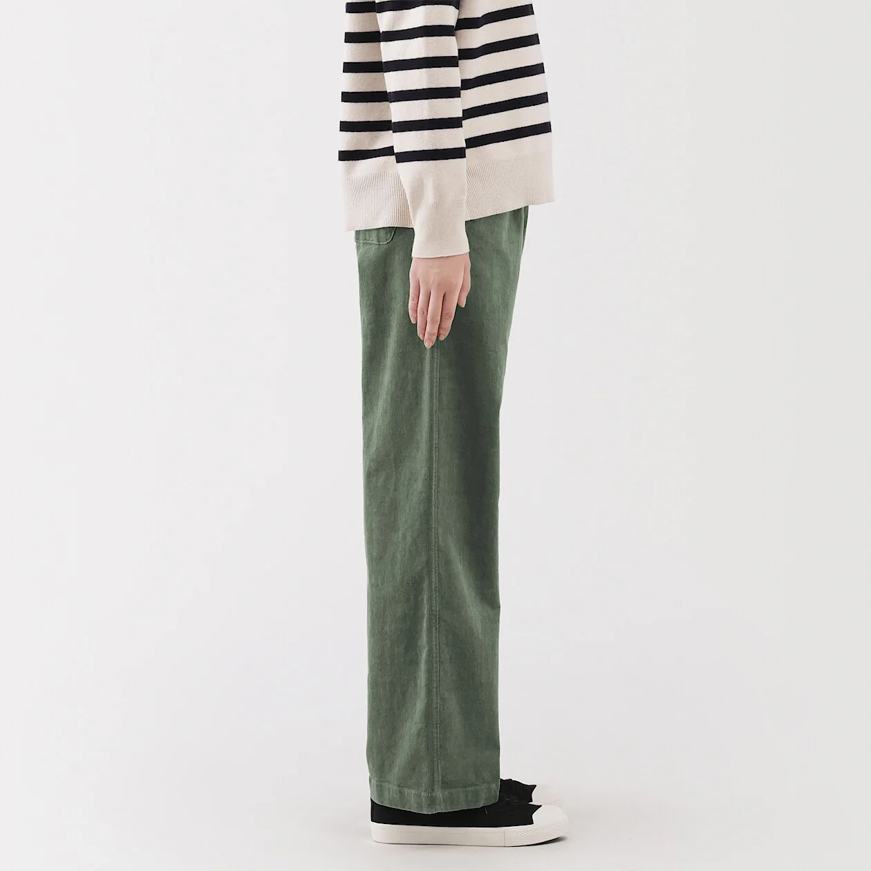Stretch Corduroy Easy Straight Pants - Image 3