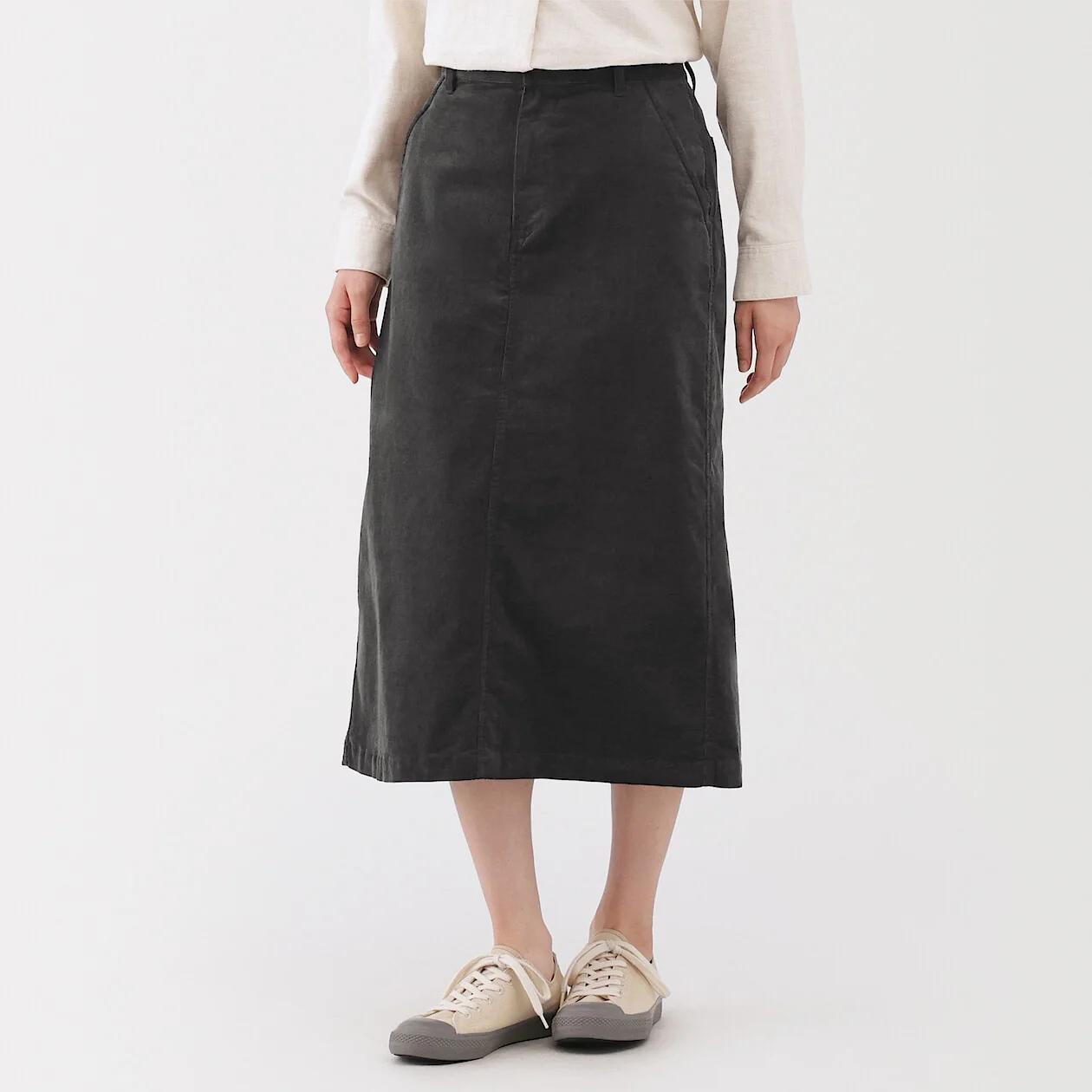 Stretch Corduroy Midi Skirt - Image 12