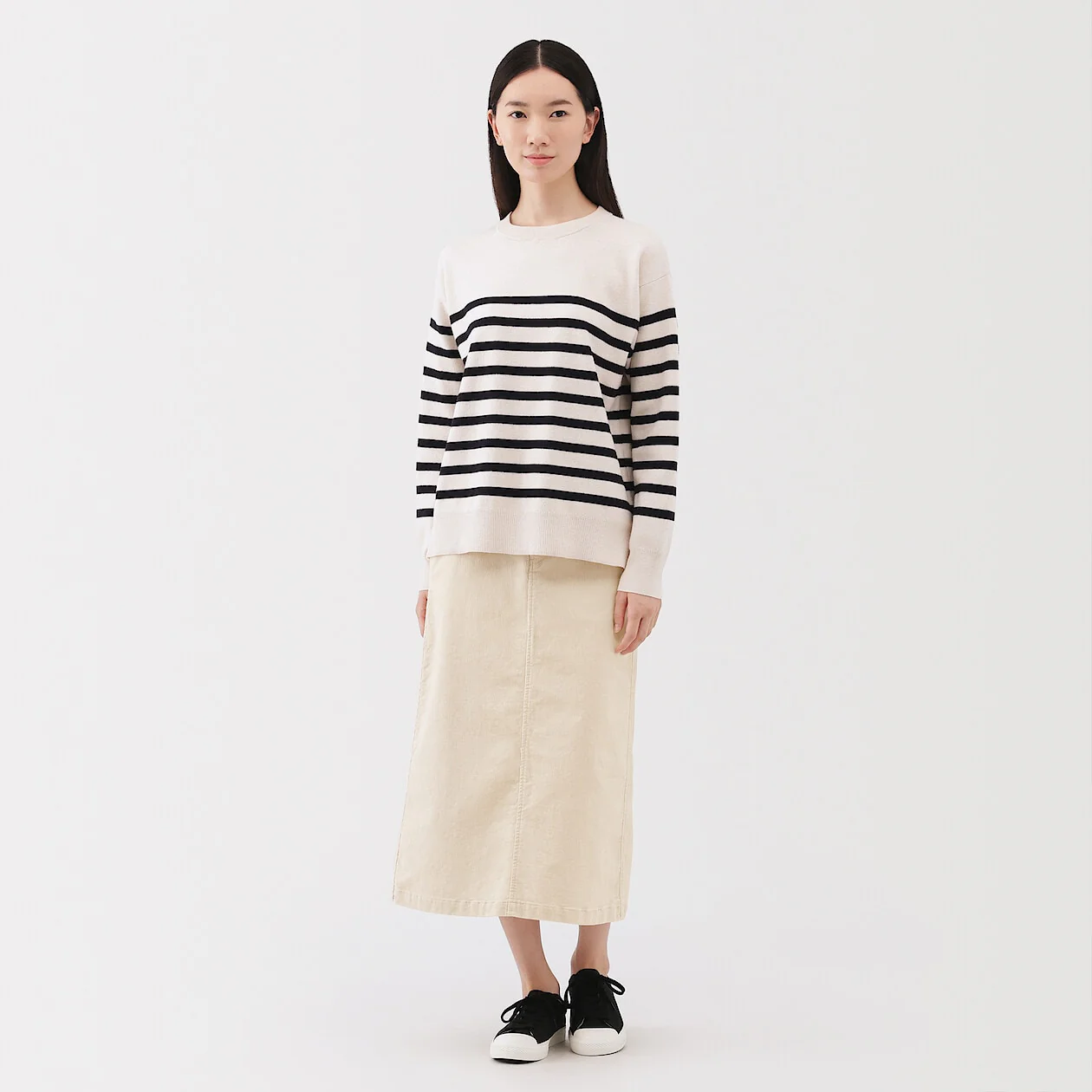 Stretch Corduroy Midi Skirt - Image 19