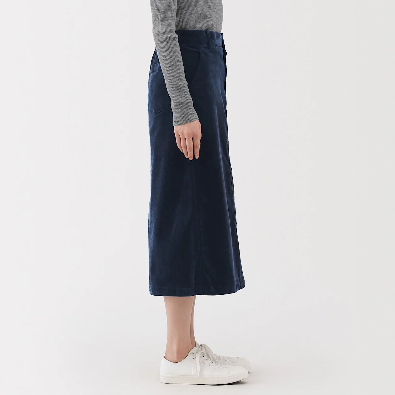 Stretch Corduroy Midi Skirt - Image 3