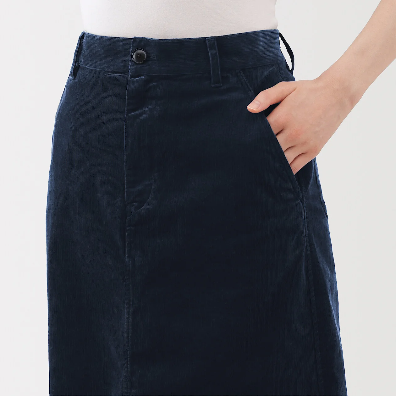 Stretch Corduroy Midi Skirt - Image 5