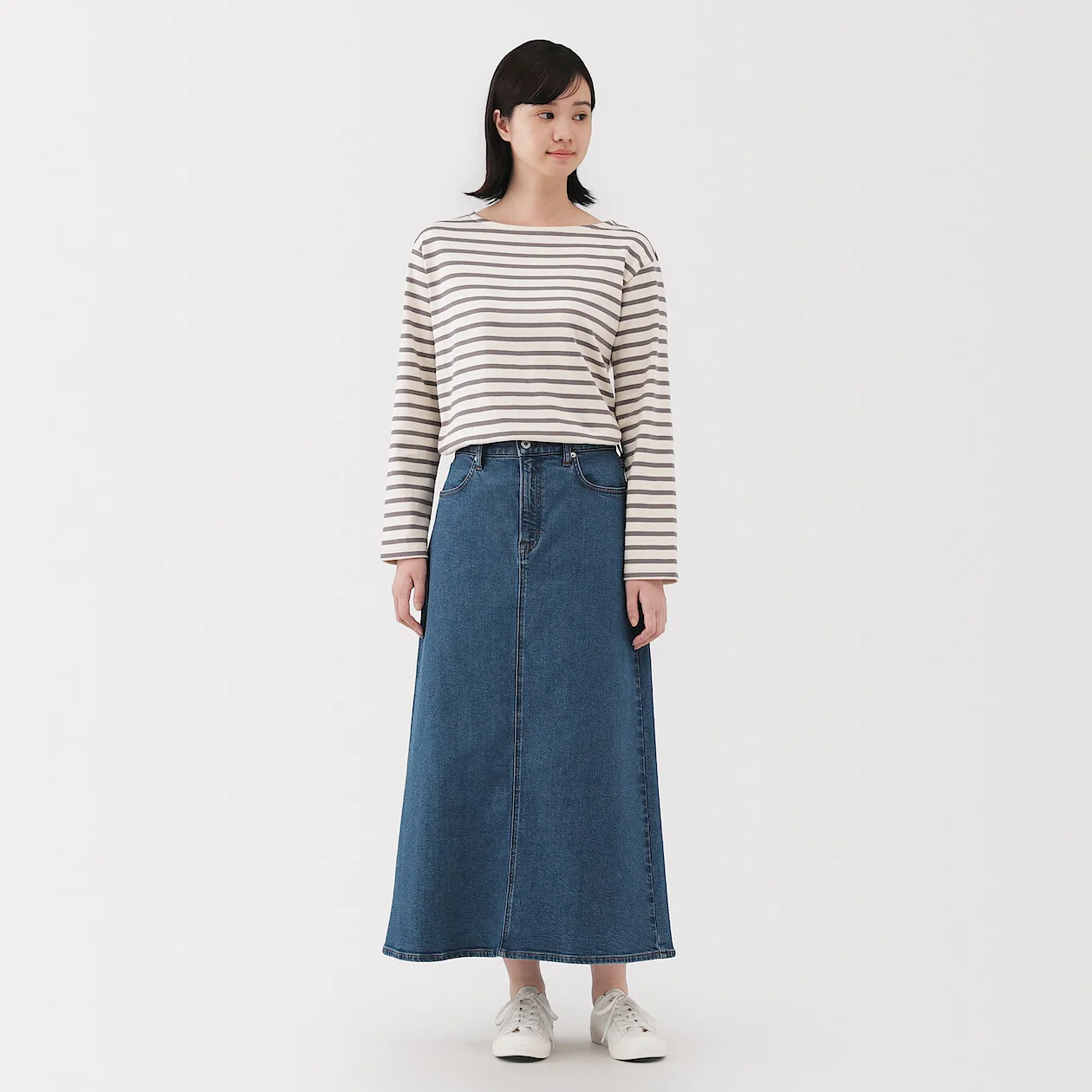 Stretch Denim A-Line Skirt - Image 13