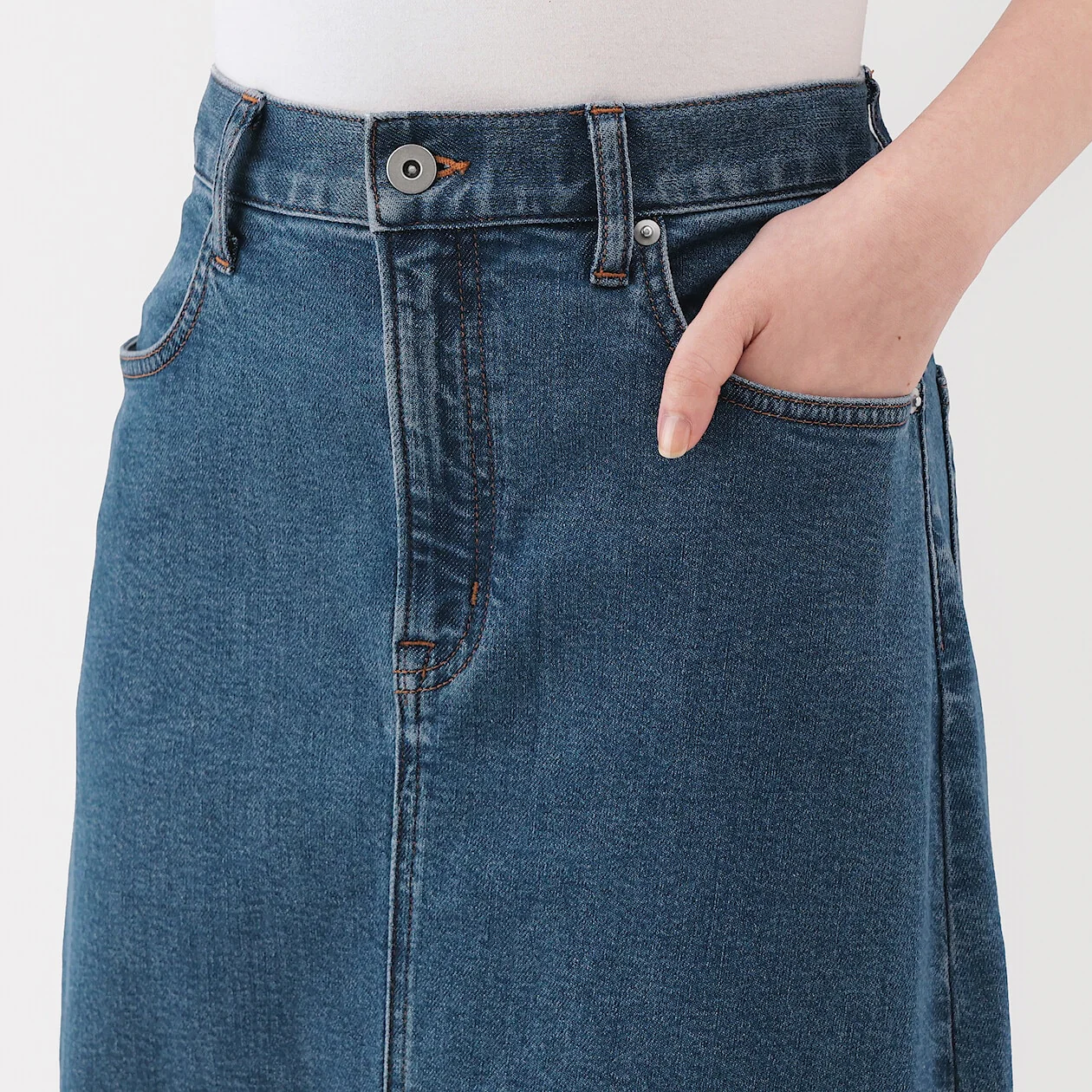 Stretch Denim A-Line Skirt - Image 16