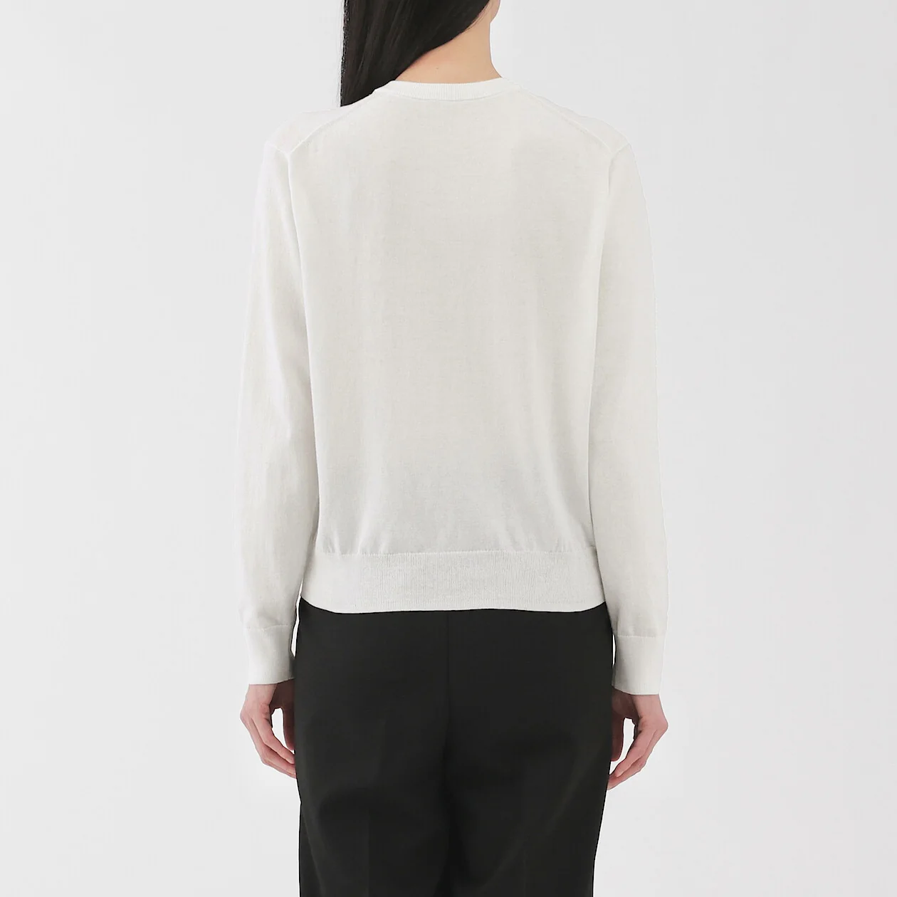 Lightweight Cotton Knit Crewneck Cardigan - Image 12