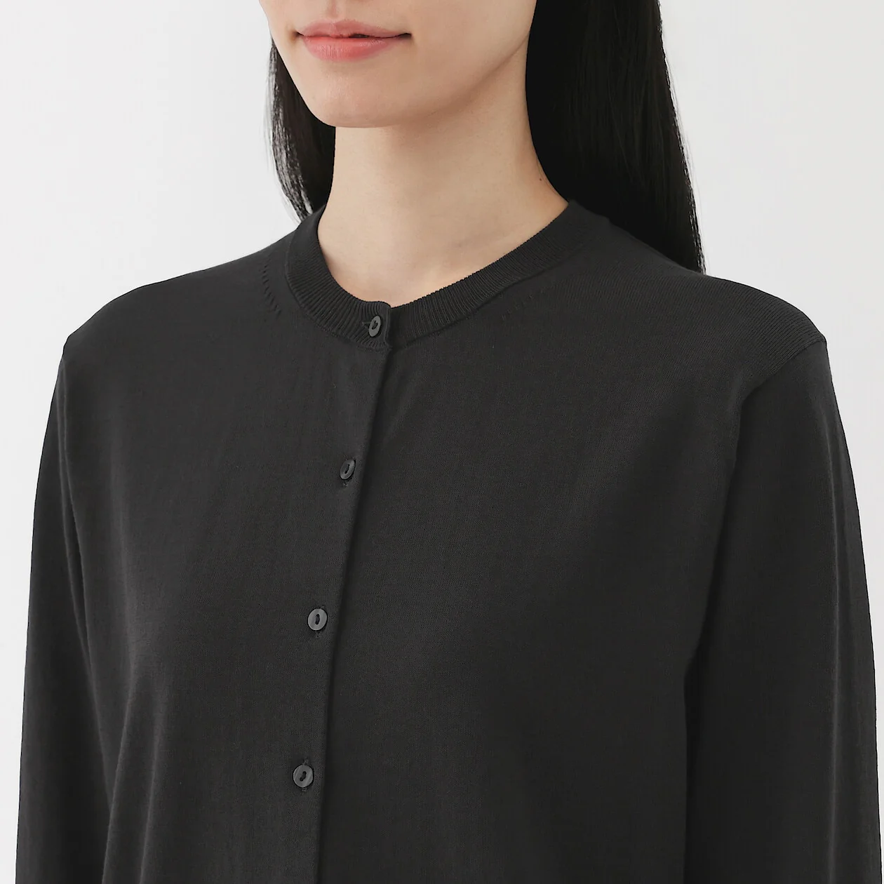 Lightweight Cotton Knit Crewneck Cardigan - Image 21