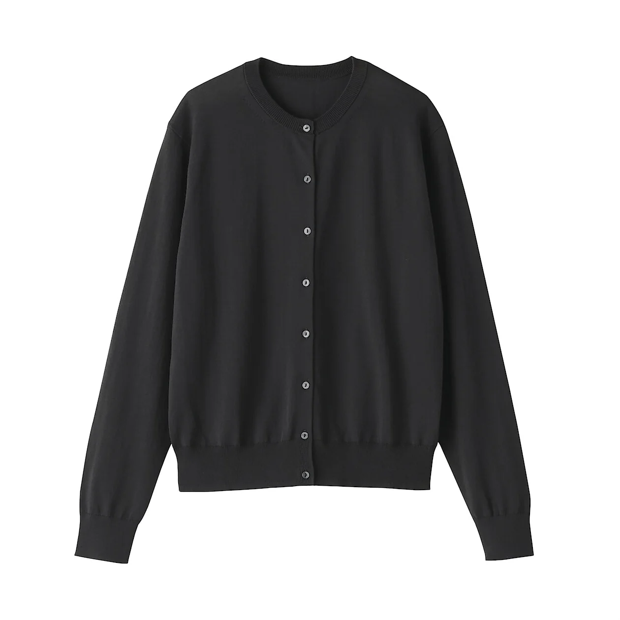 Lightweight Cotton Knit Crewneck Cardigan - Image 22