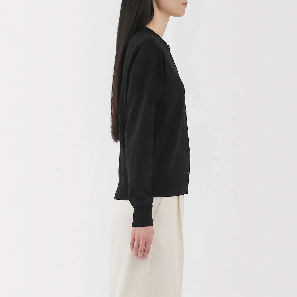 Lightweight Cotton Knit Crewneck Cardigan - Image 27