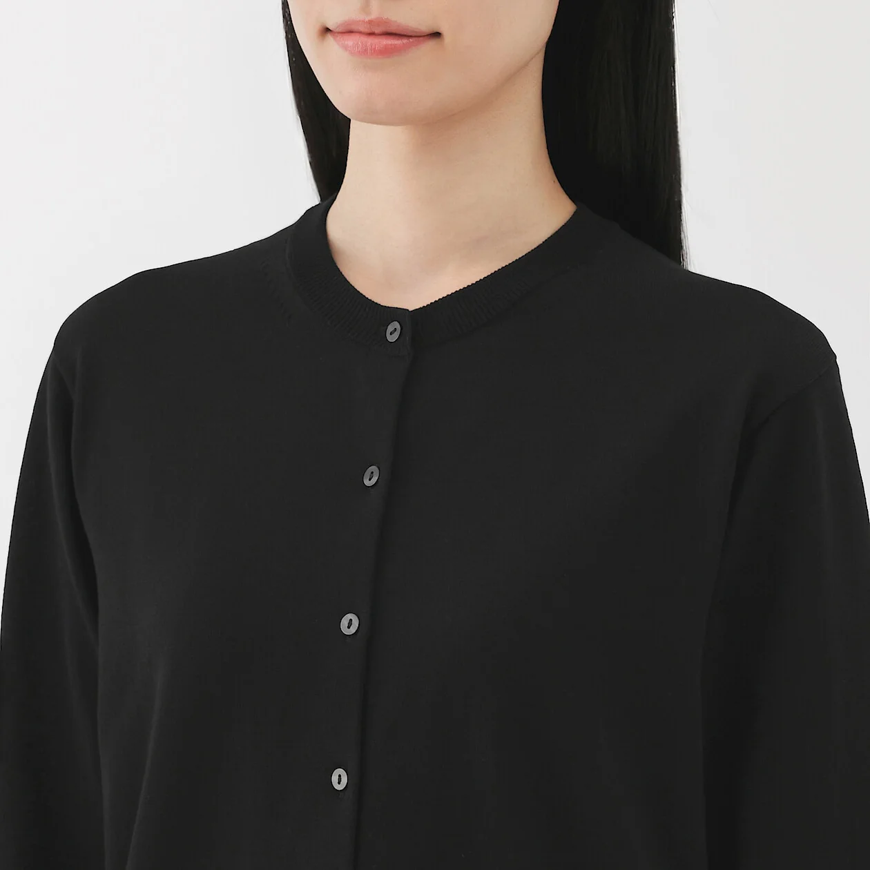 Lightweight Cotton Knit Crewneck Cardigan - Image 29