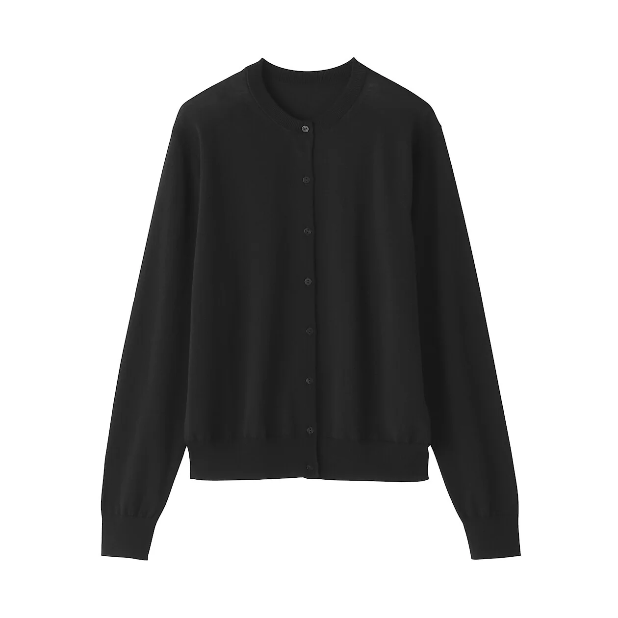 Lightweight Cotton Knit Crewneck Cardigan - Image 30