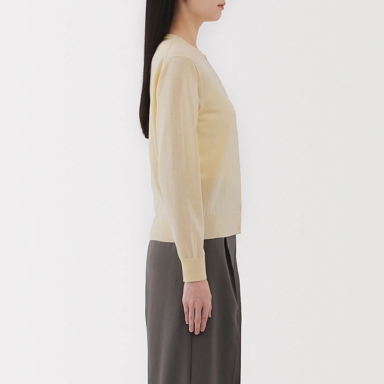 Lightweight Cotton Knit Crewneck Cardigan - Image 35