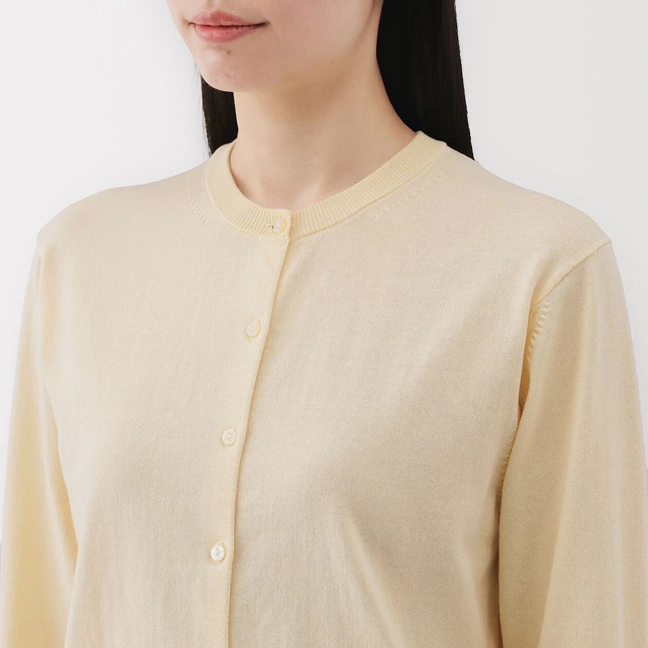 Lightweight Cotton Knit Crewneck Cardigan - Image 37