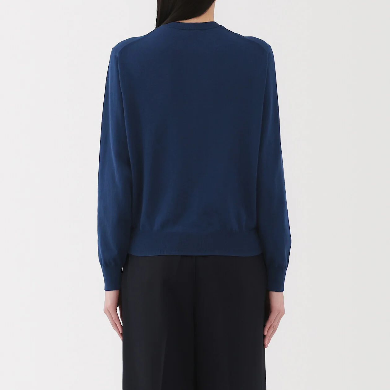 Lightweight Cotton Knit Crewneck Cardigan - Image 4