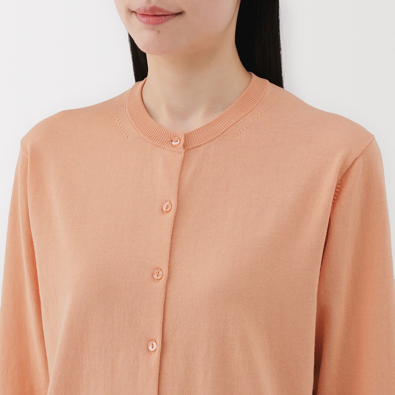Lightweight Cotton Knit Crewneck Cardigan - Image 45
