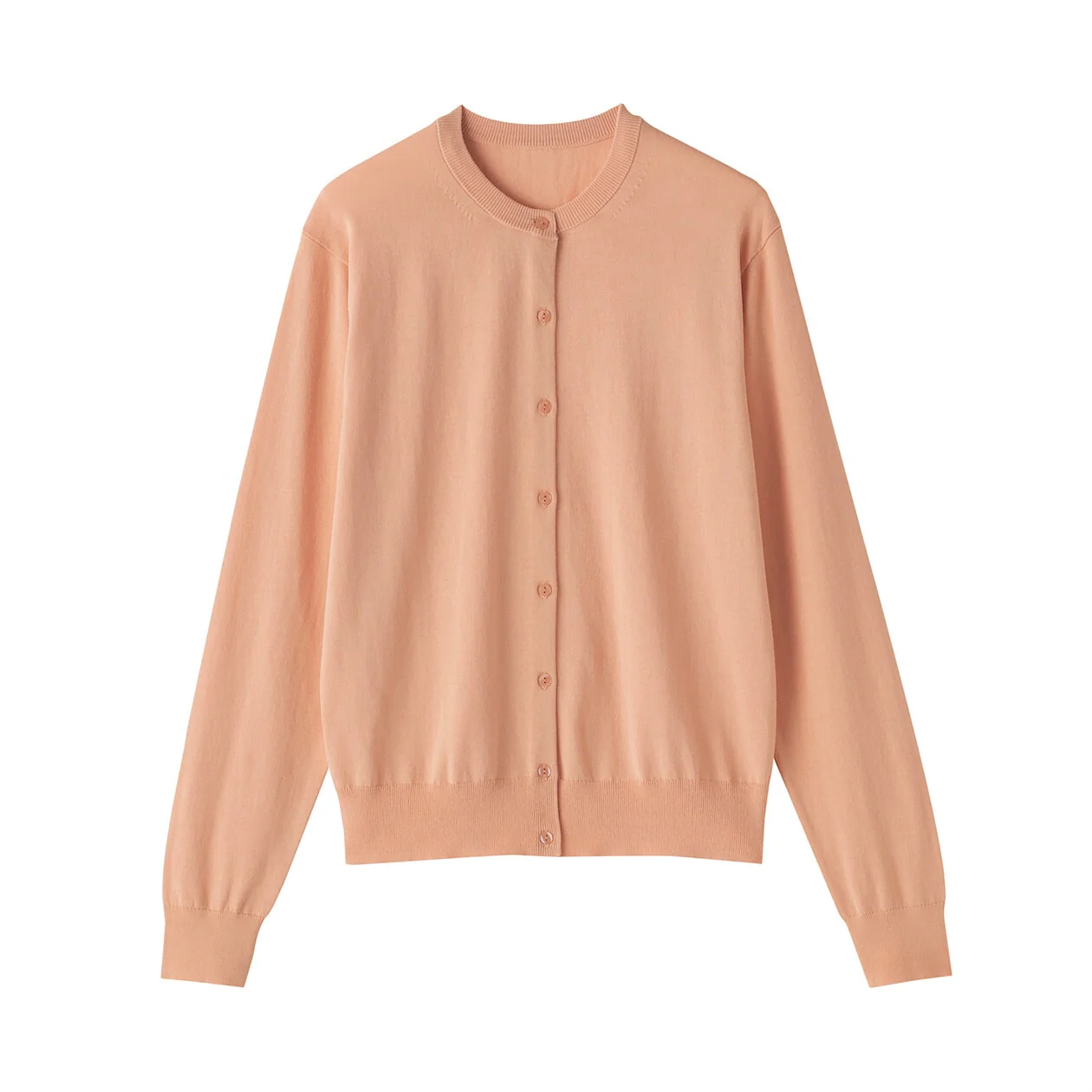 Lightweight Cotton Knit Crewneck Cardigan - Image 46