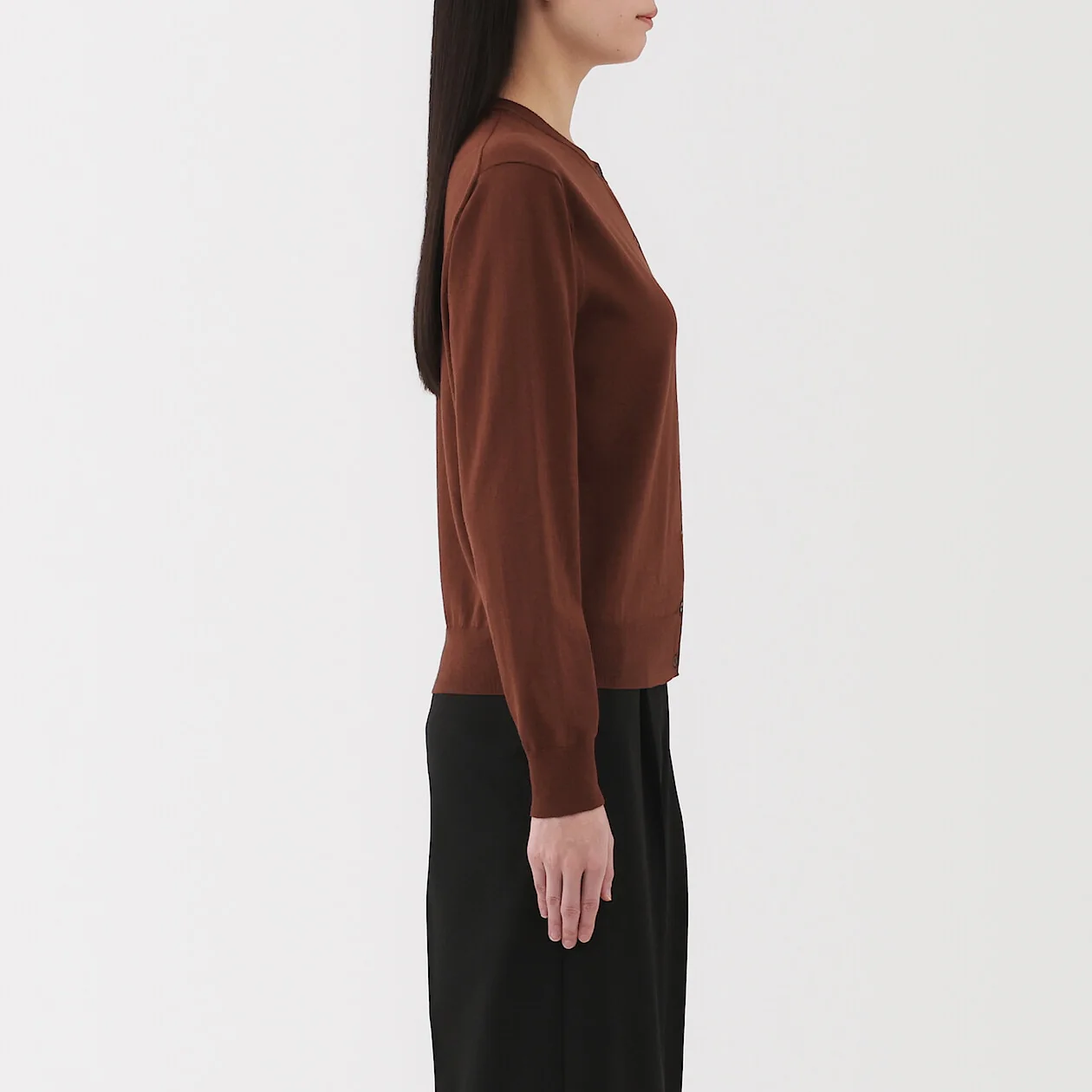 Lightweight Cotton Knit Crewneck Cardigan - Image 51
