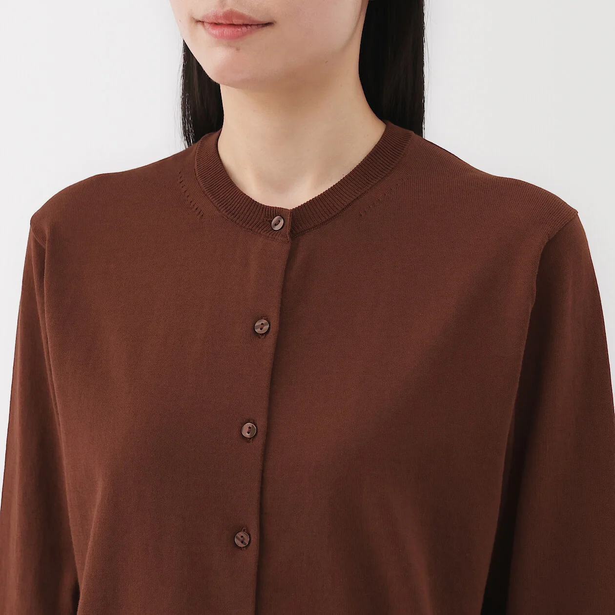 Lightweight Cotton Knit Crewneck Cardigan - Image 53